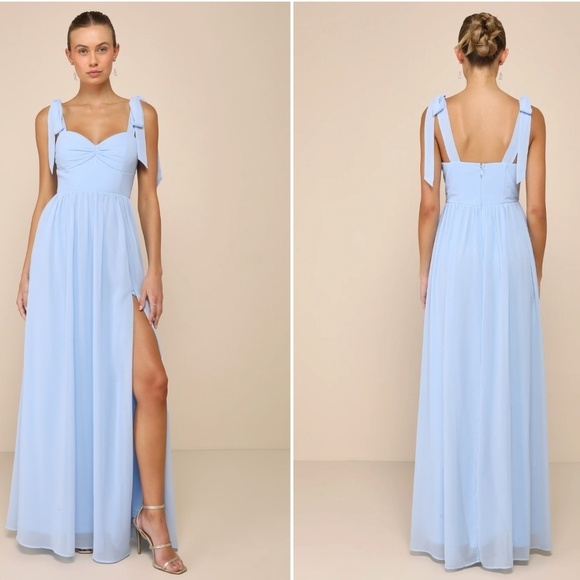 LULU's Prom Wedding Bridesmaid Flowy Romantic Special Event Maxi Dress - Picture 1 of 3